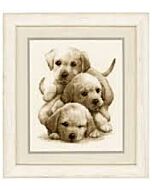 Borduurpakket kruissteek  labradorpups telwerk vervaco pn 0148781