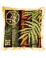 Voorbedrukt kruissteek kussen bamboo 2 als borduurpakket
