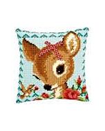 Borduurpakket kruissteekkussen  bambi met strikje van vervaco pn 0149899