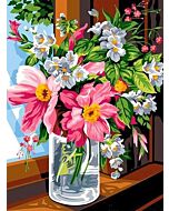 pot met bloemen  om te borduren seg de paris 926.323