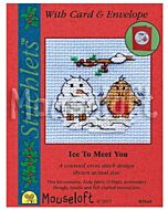 Mouseloft borduurpakket kerstkaart sneeuw vriendjes maken incl. kaart & envelop

