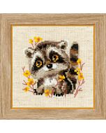 Riolis borduurpakket  kleine wasbeer om te borduren 1754