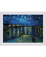 Riolis borduurpakket  Starry Night Over the Rhone after Van Gogh's  1884  met telpatroon 