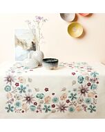 Voorbedrukt tafelkleed bloemen om te borduren 90x90cm Rico design 68299.54.21