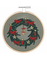 Rico Design borduurpakket kerstkrans 100465 voorbedrukt incl. borduurring