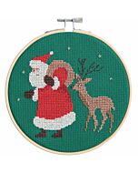 Rico Design borduurpakket kerstman en rendier 100480 telpatroon incl. borduurring