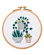 Rico Design borduurpakket planten incl. ring om te borduren