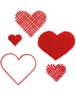 Rico Design plak en borduur vrij borduren pakket hartjes