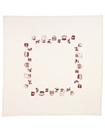 Tafelkleed kersen met service om te borduren telpatroon van dmc