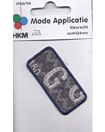 Geborduurde achtergrond met blauwe rand en glitter G.