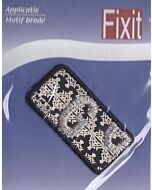 Leerlook achtergrond met glitter letter G en een zwarte rand applicatie.