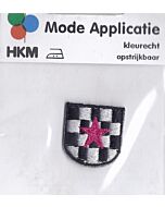 Zwart,wit patroon met roze ster applicatie.