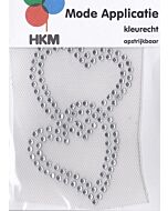 2 harten van strasssteentjes applicatie.