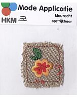 Linachtige stof met bloem applicatie