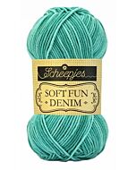 Scheepjeswol softfun denim garen kleur 517 zeegroen tinten
