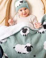 Gratis breipatroon schaapjes baby deken breien