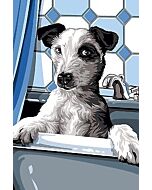 Voorbedrukt stramien/canvas hond in bad van Seg de Paris 928.367 