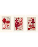 Vervaco 3 wenskaarten met omslag kerst motieven pn-0146572 borduren