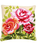 Vervaco borduurkussen rozen pn-0166936 Kruissteek
