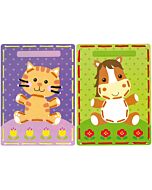 Vervaco borduurpakket 2 borduurkaarten poes en pony voor kinderen pn-0164929 