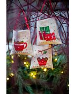 Vervaco borduurpakket cadeauzakjes 3 st. kerstmotiefjes pn-0196966