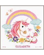 Vervaco borduurpakket geboortetegel moeder en baby eenhoorn pn-0187458