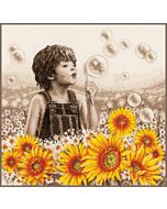 Vervaco borduurpakket jongentje met de zonnebloemen pn-0195530