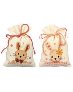 Vervaco borduurpakket kruidenzakje 2 st. lieve konijntjes pn-0187953