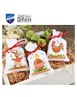 Vervaco borduurpakket kruidenzakjes 3 st. paasdieren pn-0200150