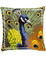 Vervaco borduurpakket kruissteek kussen fiere pauw pn-014570 borduren