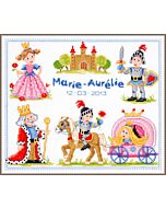 Vervaco borduurpakket ridders en prinsessen voor babykamer