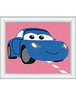Borduurpakket  Sally Cars van Disney voorbedrukt  voor kinderen om te borduren Vervaco PN-0014541