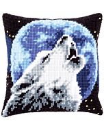 Vervaco kruissteek borduurkussen huilende wolf borduren pn-0171818