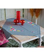 Borduurpakket tafelkleed kleurige bloemen van Vervaco pn-0169849 voorbedrukt borduren