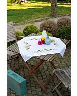 Vervaco tafelkleed tuinvogels tussen bloesem borduren pn-0155847 voorbedrukt