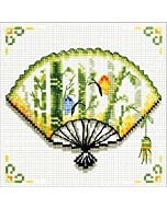 Voorbedrukt borduurpakket Bamboo Fan - waaier Needleart World op aida 140.028