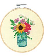 Voorbedrukt borduurpakket bloemenboeket van Dimensions 72-76294 borduren