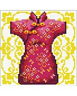 Needleart World voorbedrukt borduurpakket Female Geisha Red 140.021 op aida  