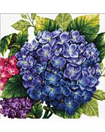 Voorbedrukt borduurpakket hydranger - hortensia op aida Needleart World 640.088