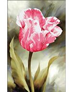 Voorbedrukt borduurpakket  Lonely Elegant - tulp op aida Needleart World 450.036