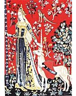 Voorbedrukt canvas de dame met de eenhoorn  om te borduren van Margot 153.1136