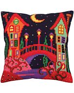 Voorbedrukt kruissteek Kussenpakket Bridge to Fairy Tale - brug naar sprookjes Collection d'Art als borduurpakket 5257