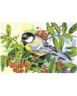 Voorbedrukt stramien/canvas van Koolmeesjes op tak