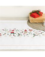 Voorbedrukte kerstloper van Rico om te borduren 45X100cm Rico design 31228.52.12 