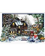 Needleart World voorbedrukt borduurpakket Winter komt op aida 740.072