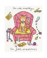 Bothy Threads borduurpakket wenskaart creatieve kat XCD2 telpatroon
