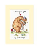 Bothy Threads borduurpakket wenskaart grote beren knuffel XGC61 telpatroon