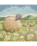 Bothy Threads borduurpakket schapen liggen lekker in de zon XLP24 telpatroon