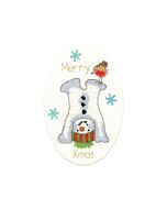Bothy Threads borduurpakket kerstkaart sneeuwpop XMAS37 telpatroon incl. passe-partout, kaart en envelop