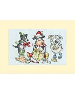 Bothy Threads borduurpakket wrap, ribbon, gift! XMAS78 telpatroon incl. passe-partout, kaart en envelop